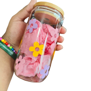 Spring Florals Glass Cup 16 Oz